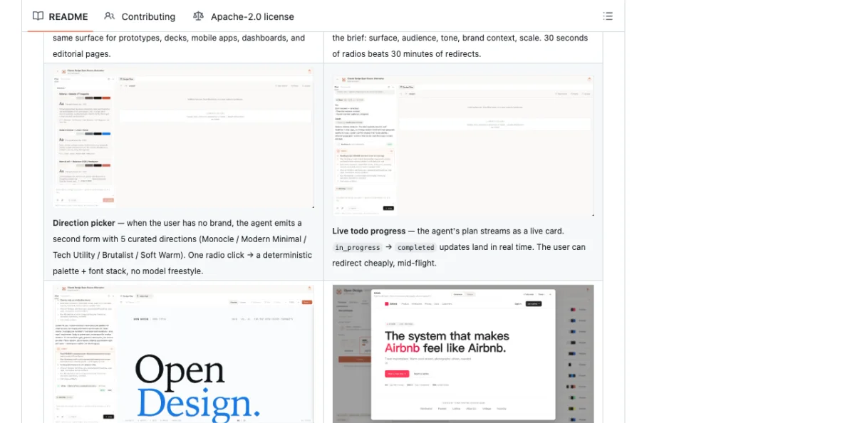Side-by-side comparison of a card component generated by Open Design as an HTML artifact and by OpenPencil as a vector canvas element showing structural and visual differences